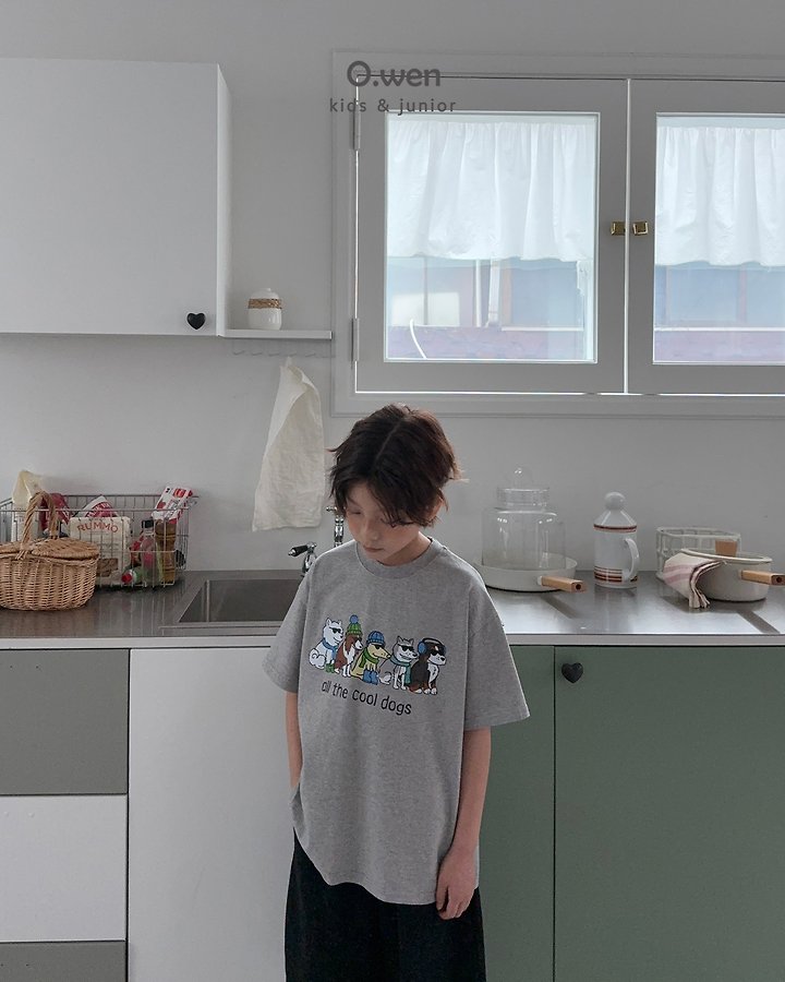 O Wen - Korean Children Fashion - #designkidswear - Cool Dog Short Sleeve Tee - 8