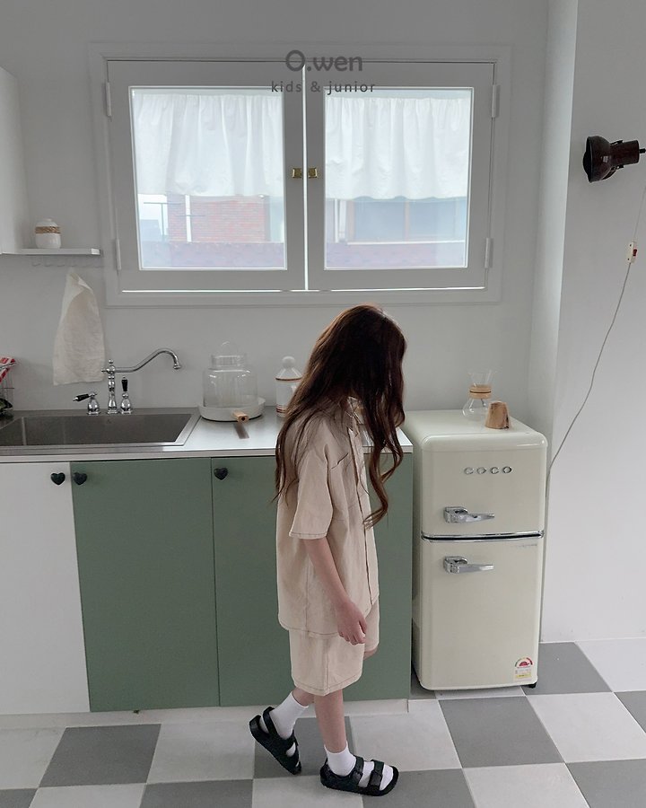 O Wen - Korean Children Fashion - #designkidswear - Stitch Linen Shirt Set - 3