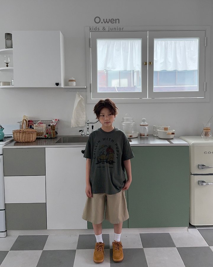 O Wen - Korean Children Fashion - #fashionkids - With Puppy Short Sleeve Tee - 6