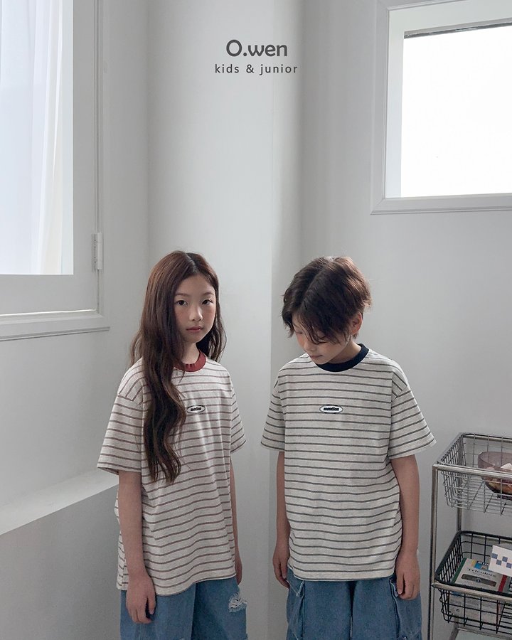 O Wen - Korean Children Fashion - #fashionkids - Mention Stripe Short Sleeve Tee