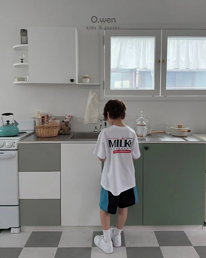 O Wen - Korean Children Fashion - #fashionkids - Milky Short Sleeve Tee - 6