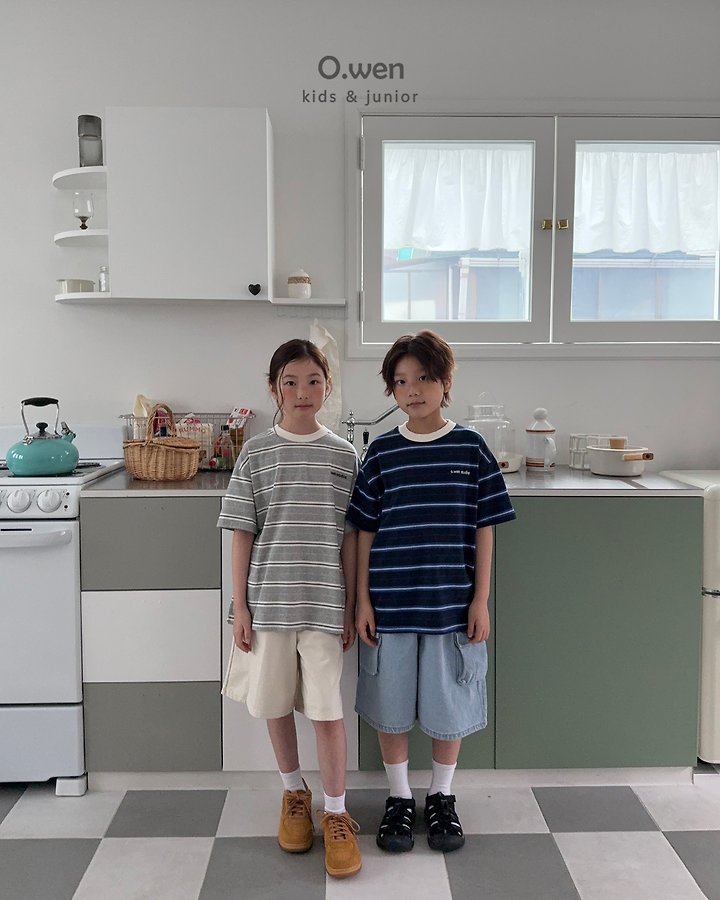 O Wen - Korean Children Fashion - #kidsshorts - Studio Stripe Tee - 3