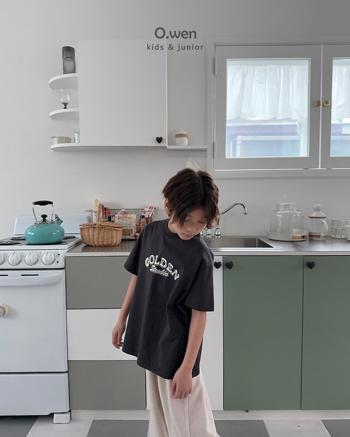 O Wen - Korean Children Fashion - #kidzfashiontrend - Golden Short Sleeve Tee - 6