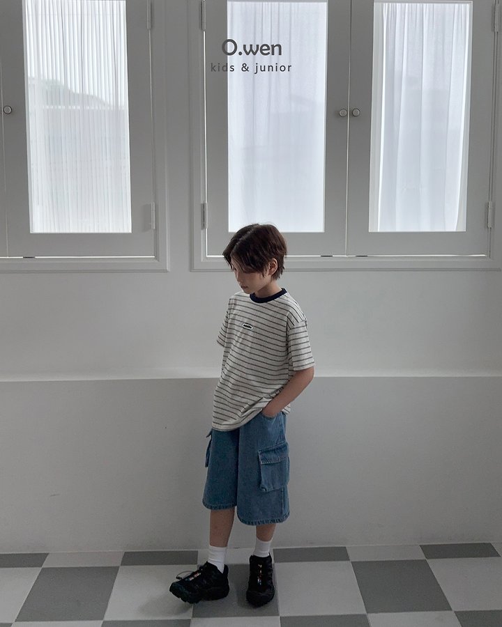 O Wen - Korean Children Fashion - #kidsstore - Mention Stripe Short Sleeve Tee - 4