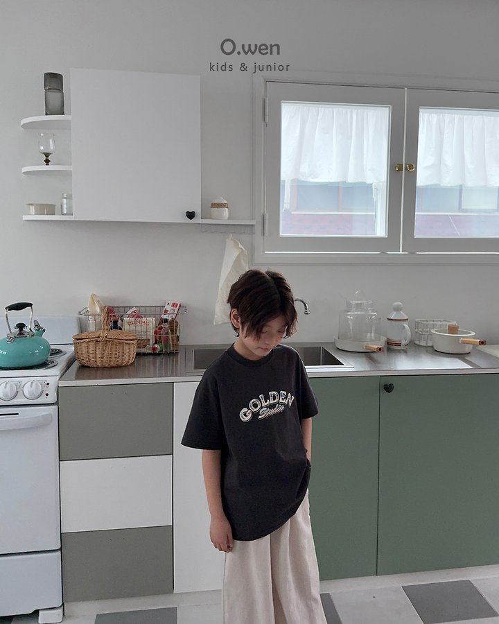 O Wen - Korean Children Fashion - #littlefashionista - Golden Short Sleeve Tee - 8