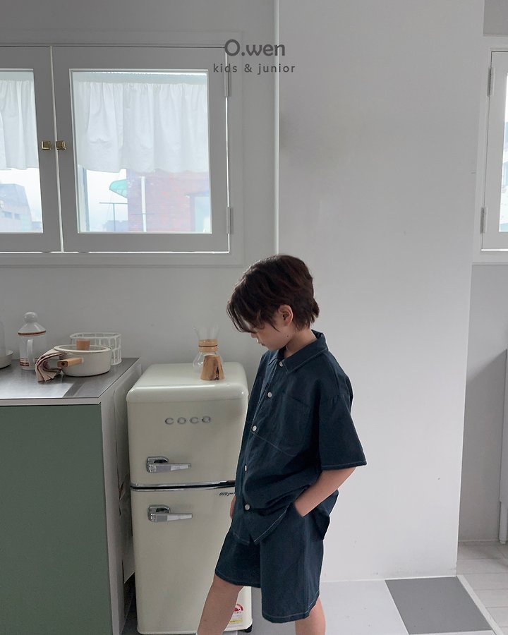 O Wen - Korean Children Fashion - #littlefashionista - Stitch Linen Shirt Set - 10