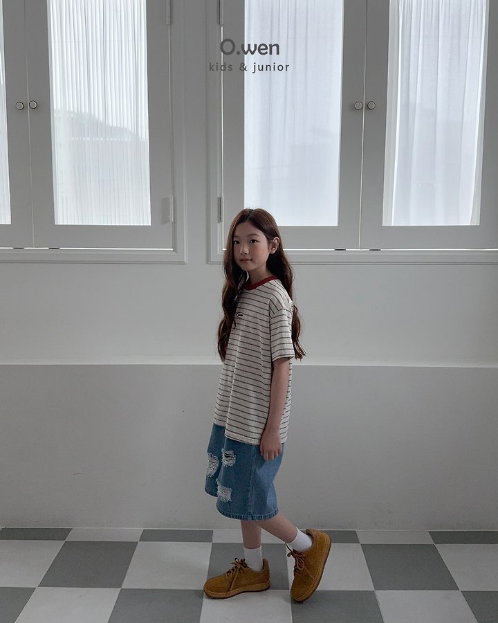 O Wen - Korean Children Fashion - #littlefashionista - Mention Stripe Short Sleeve Tee - 6