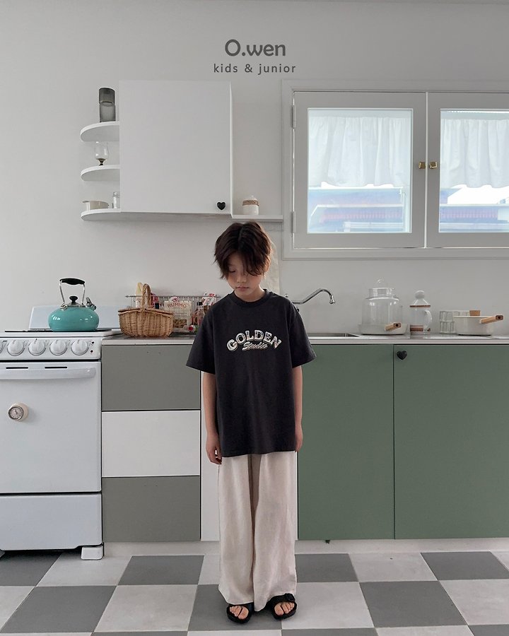 O Wen - Korean Children Fashion - #minifashionista - Golden Short Sleeve Tee - 10