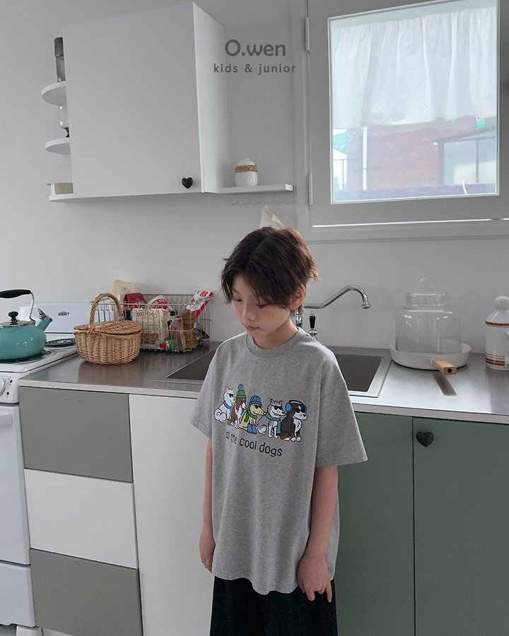 O Wen - Korean Children Fashion - #minifashionista - Cool Dog Short Sleeve Tee - 3