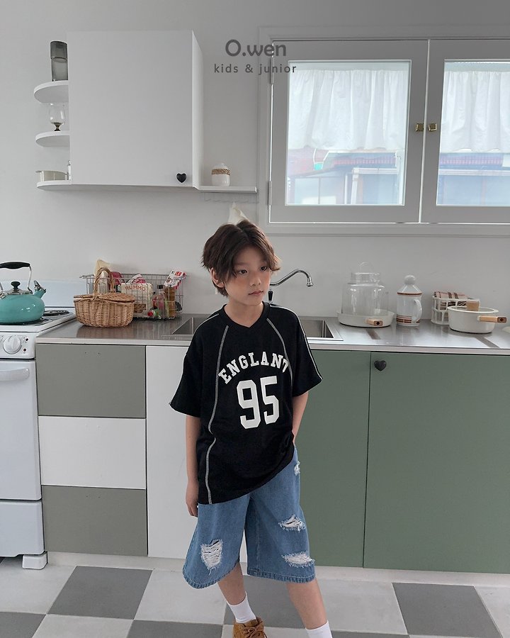 O Wen - Korean Children Fashion - #minifashionista - England V-Neck Short Sleeve Tee - 11