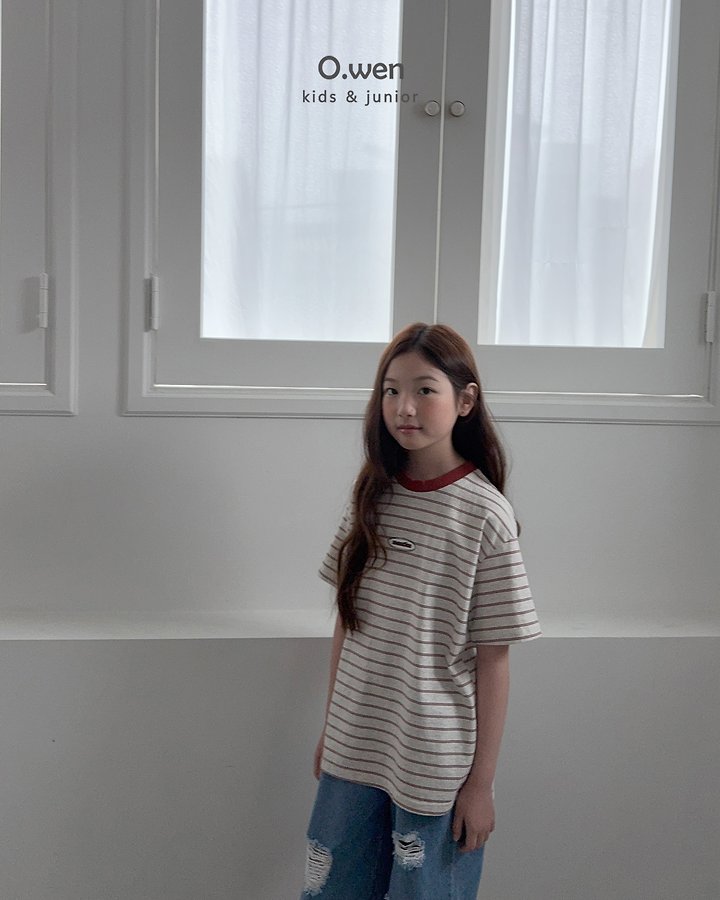 O Wen - Korean Children Fashion - #minifashionista - Mention Stripe Short Sleeve Tee - 8