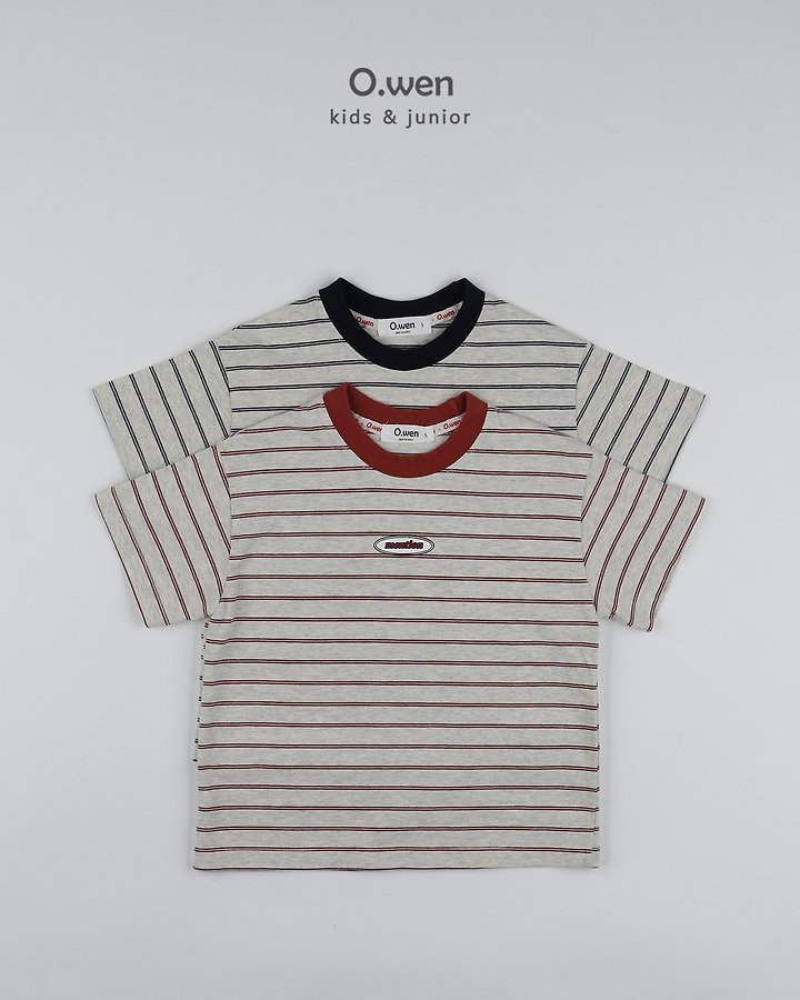 O Wen - Korean Children Fashion - #stylishchildhood - Mention Stripe Short Sleeve Tee - 12