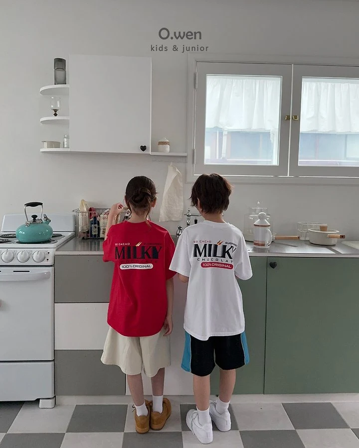 O Wen - Korean Children Fashion - #stylishchildhood - Milky Short Sleeve Tee