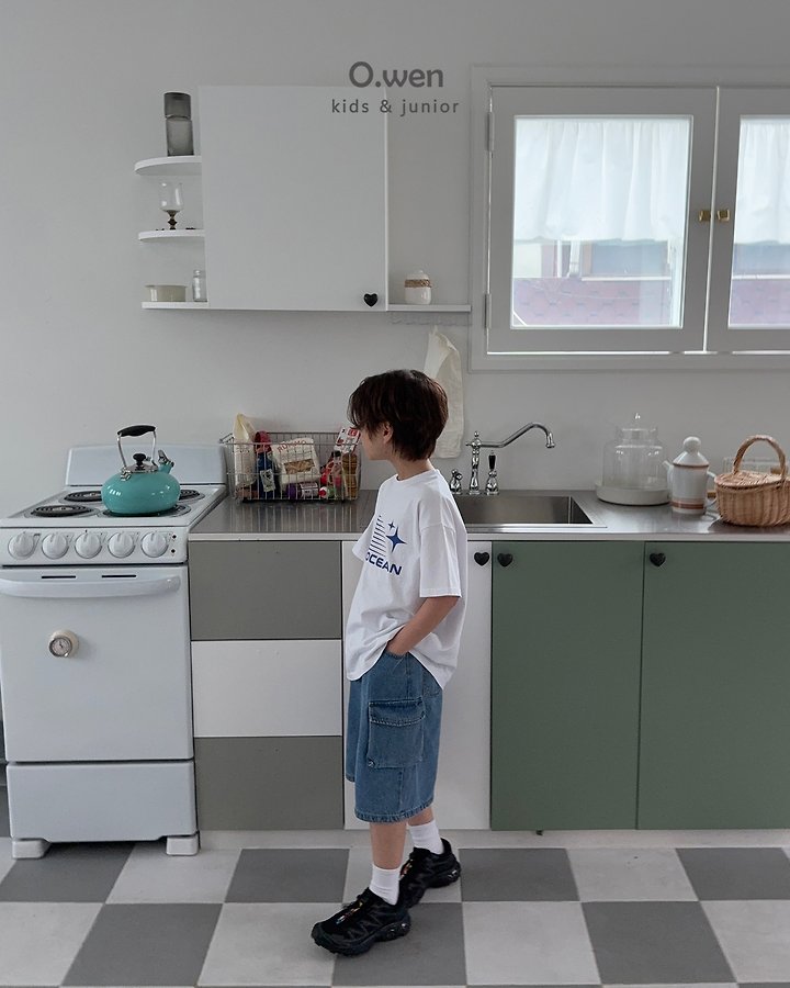 O Wen - Korean Women Fashion - #romanticstyle - Blue Ocean Short Sleeve Tee (Adult) - 9