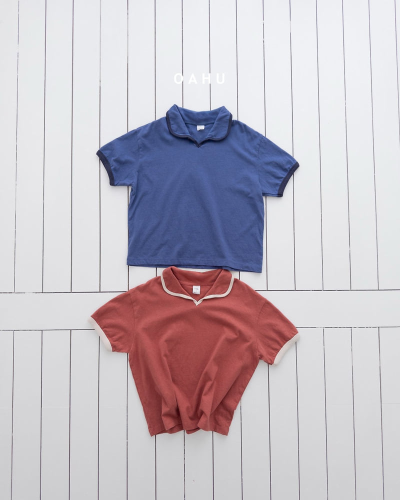 O'Ahu - Korean Children Fashion - #fashionkids - Brick Collar Tee