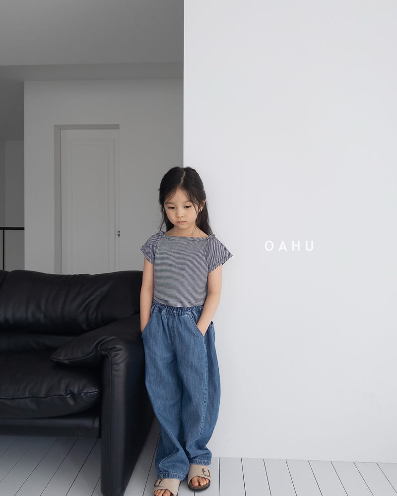 O'Ahu - Korean Children Fashion - #kidsshorts - Boat Neck Ribbed Tee - 9