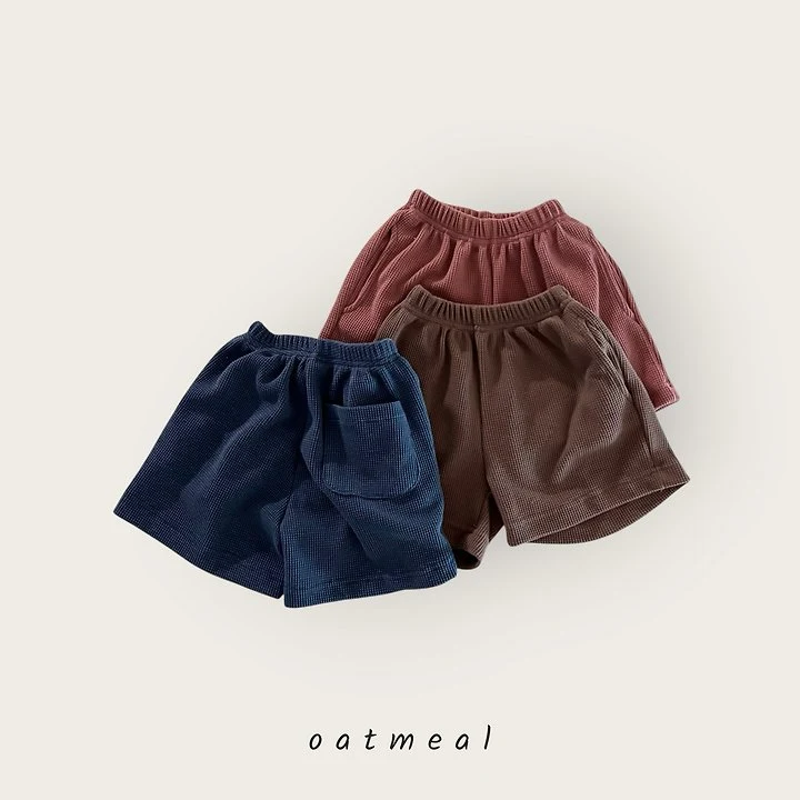 Oatmeal - Korean Children Fashion - #Kfashion4kids - Butter Waffle Shorts