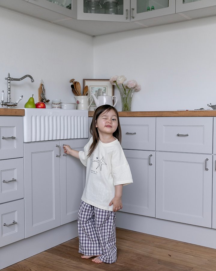 Oatmeal - Korean Children Fashion - #Kfashion4kids - Basic Check Pants - 11