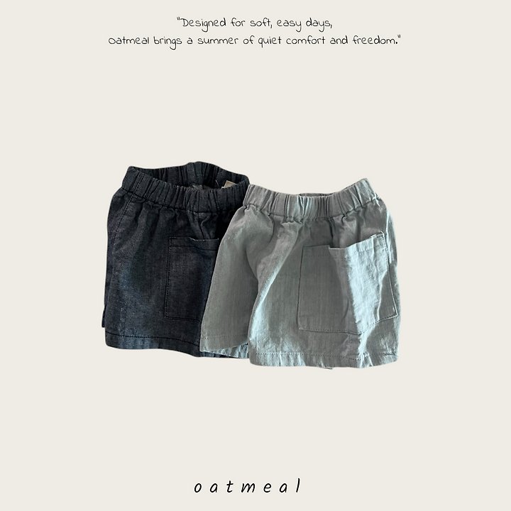 Oatmeal - Korean Children Fashion - #childofig - Pocket Denim Shorts - 6
