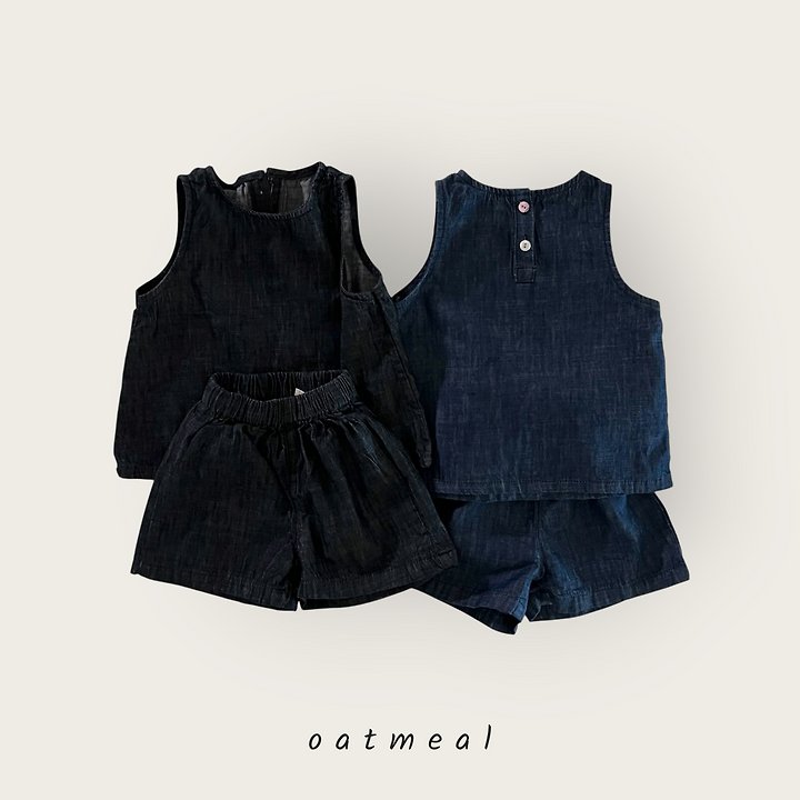 Oatmeal - Korean Children Fashion - #childofig - Daily Denim Set