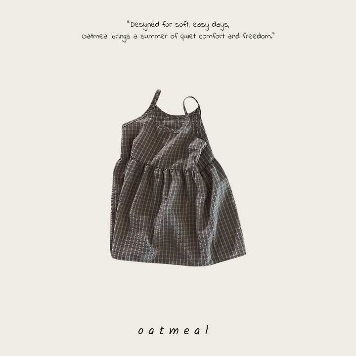 Oatmeal - Korean Children Fashion - #childrensboutique - Molly Check One-piece - 4