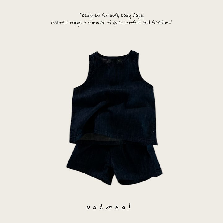 Oatmeal - Korean Children Fashion - #designkidswear - Daily Denim Set - 3