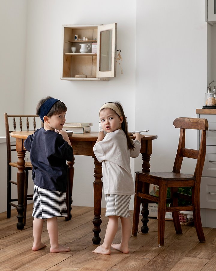 Oatmeal - Korean Children Fashion - #discoveringself - Double Basic Round Tee - 7