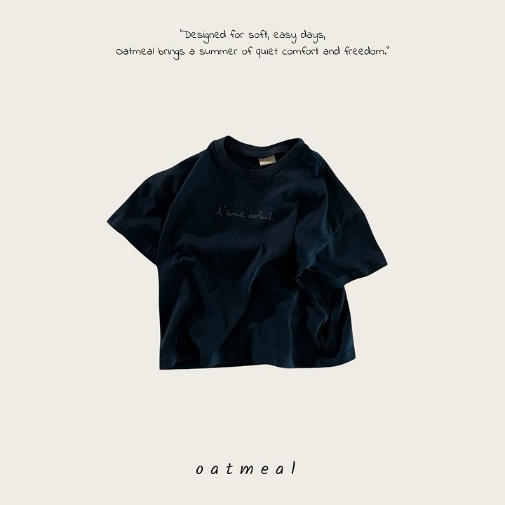 Oatmeal - Korean Children Fashion - #designkidswear - Soleil Round Tee - 4