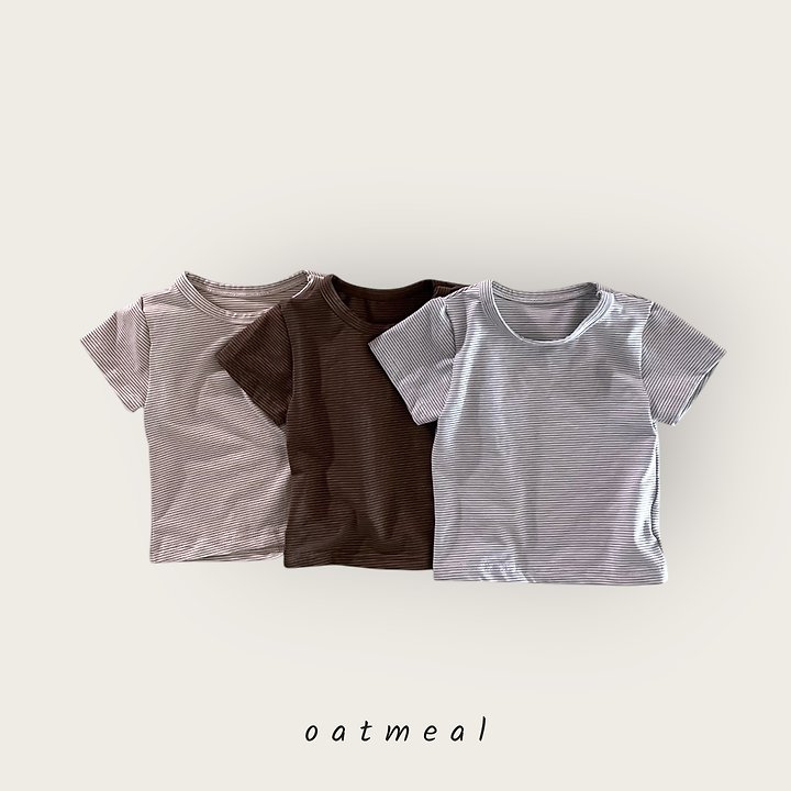 Oatmeal - Korean Children Fashion - #discoveringself - Cos Style Round Tee