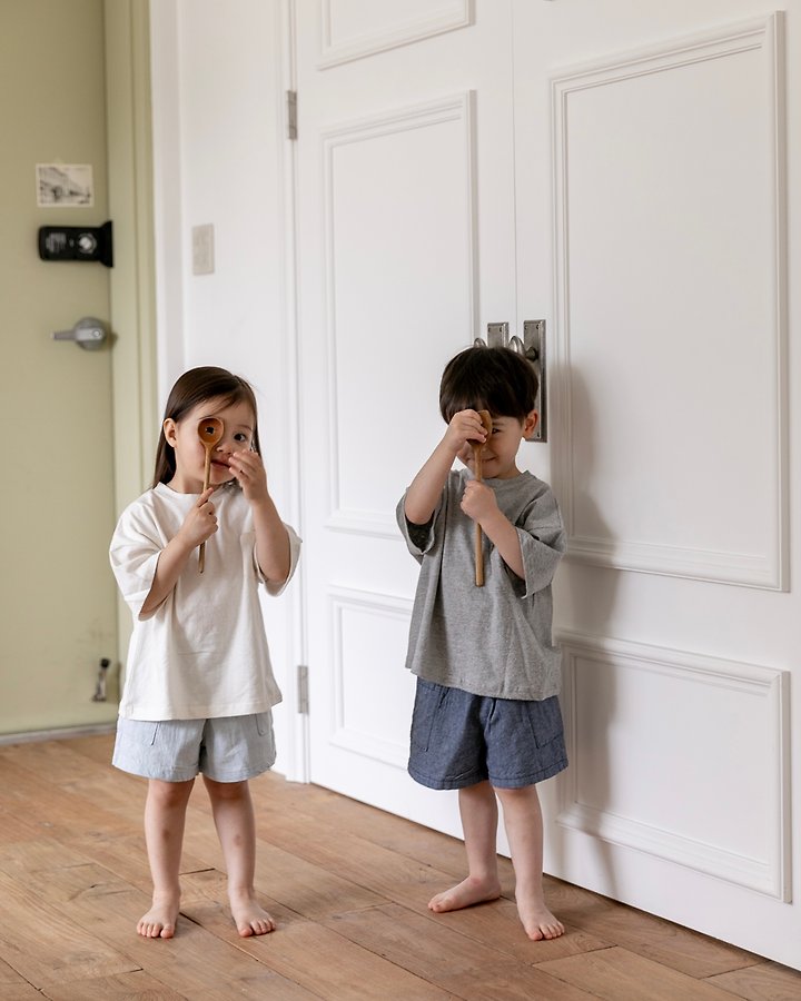 Oatmeal - Korean Children Fashion - #discoveringself - Pocket Denim Shorts - 9