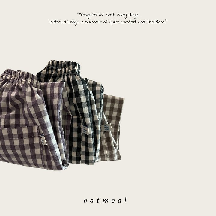 Oatmeal - Korean Children Fashion - #discoveringself - Basic Check Pants - 6