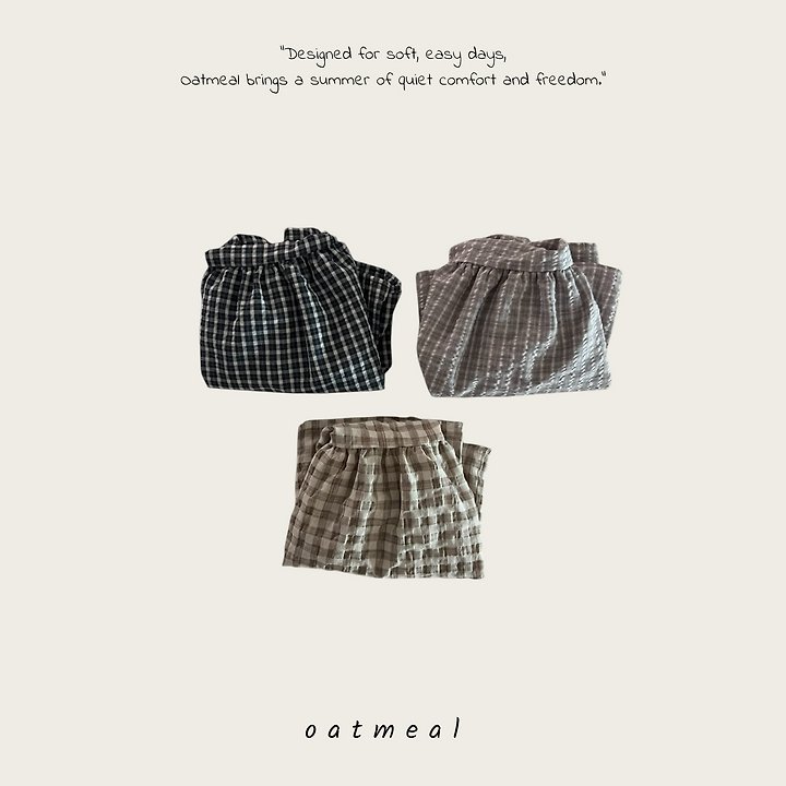 Oatmeal - Korean Children Fashion - #discoveringself - Molly Check One-piece - 5