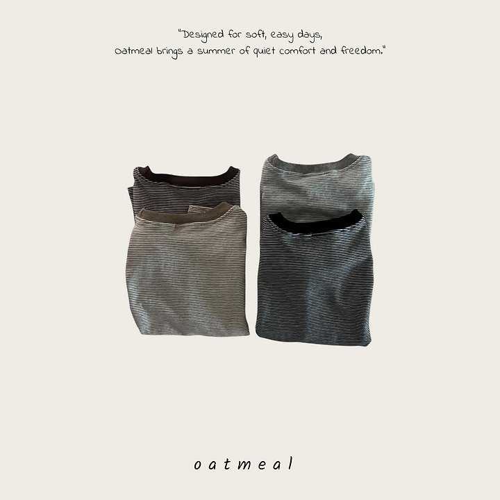 Oatmeal - Korean Children Fashion - #fashionkids - Venice Style Round Tee - 6