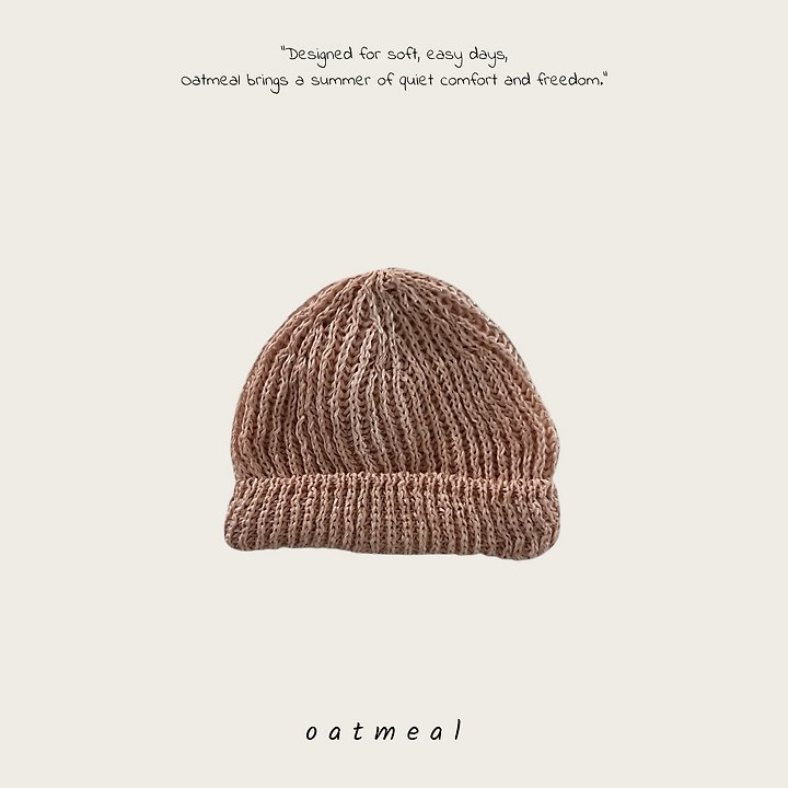 Oatmeal - Korean Children Fashion - #discoveringself - Linen Beanie - 4