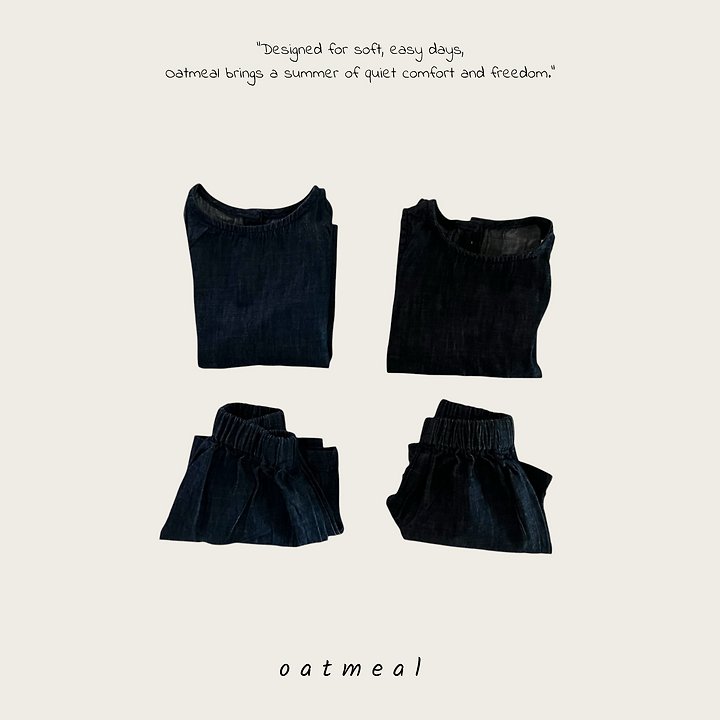 Oatmeal - Korean Children Fashion - #kidsshorts - Daily Denim Set - 6