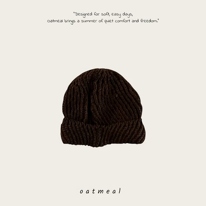 Oatmeal - Korean Children Fashion - #kidsshorts - Linen Beanie - 5
