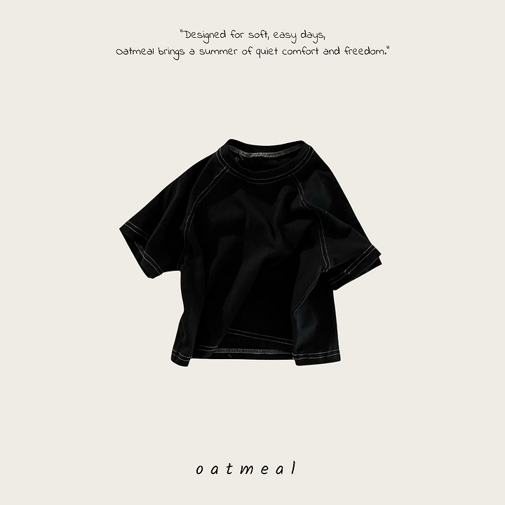 Oatmeal - Korean Children Fashion - #kidsstore - Emblem Raglan Tee - 5