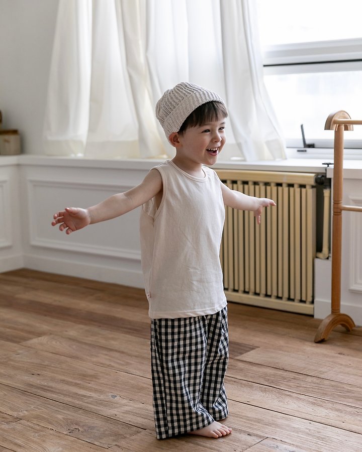 Oatmeal - Korean Children Fashion - #kidsstore - Basic Check Pants - 9