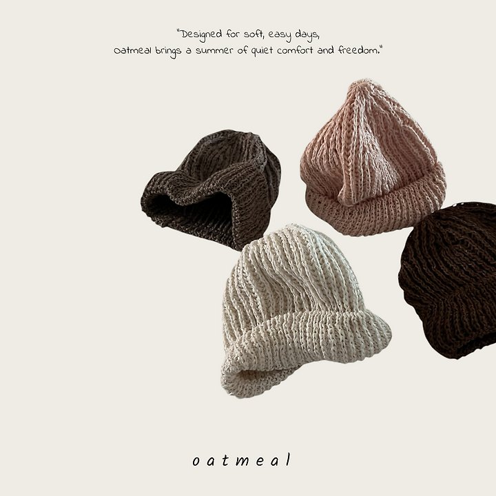Oatmeal - Korean Children Fashion - #kidsstore - Linen Beanie - 6