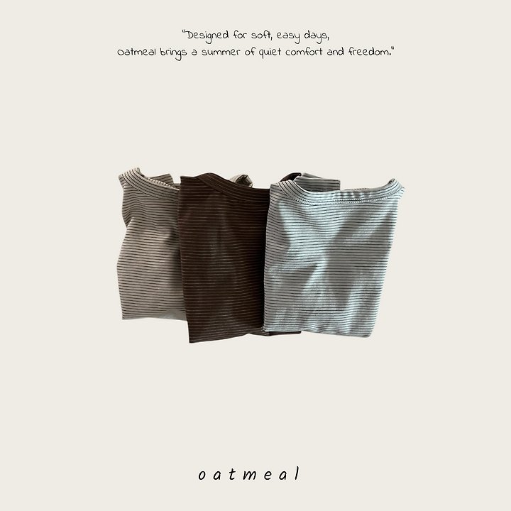 Oatmeal - Korean Children Fashion - #kidzfashiontrend - Cos Style Round Tee - 5