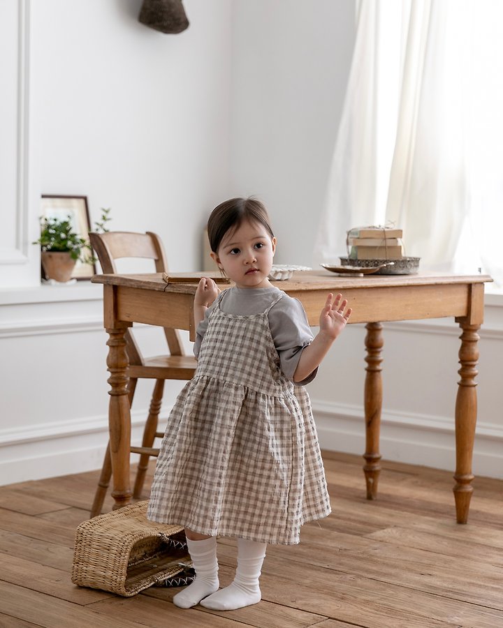 Oatmeal - Korean Children Fashion - #kidzfashiontrend - Molly Check One-piece - 9