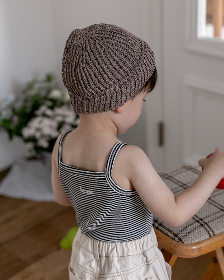 Oatmeal - Korean Children Fashion - #kidzfashiontrend - Linen Beanie - 7
