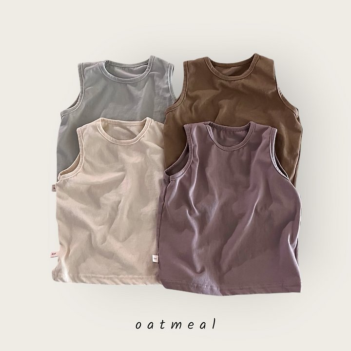 Oatmeal - Korean Children Fashion - #littlefashionista - Velo Sleeveless