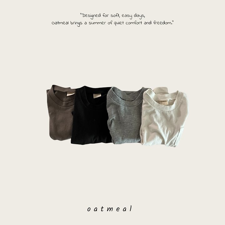 Oatmeal - Korean Children Fashion - #littlefashionista - Pocket Round Tee - 6