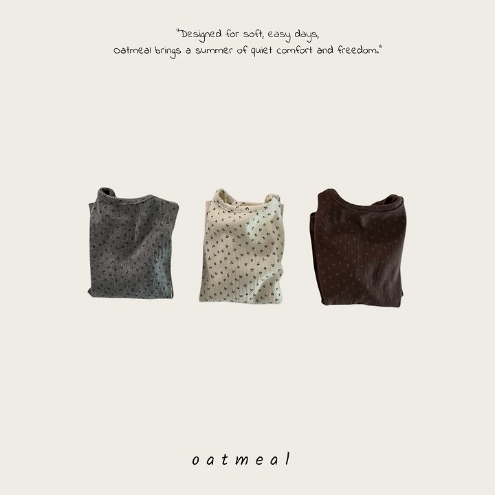 Oatmeal - Korean Children Fashion - #littlefashionista - Flower Round Tee - 5