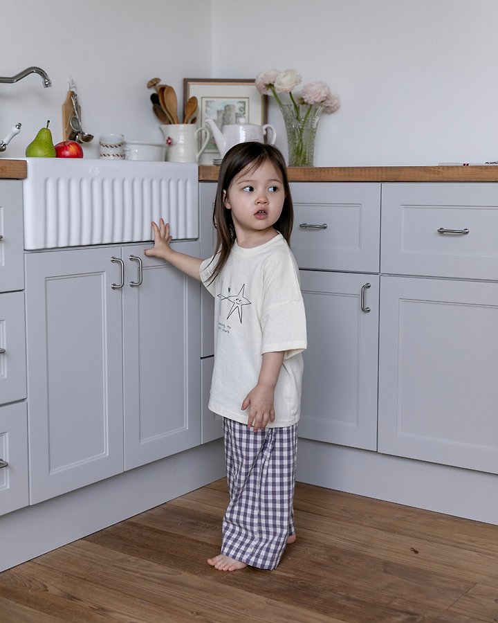 Oatmeal - Korean Children Fashion - #littlefashionista - Basic Check Pants - 12
