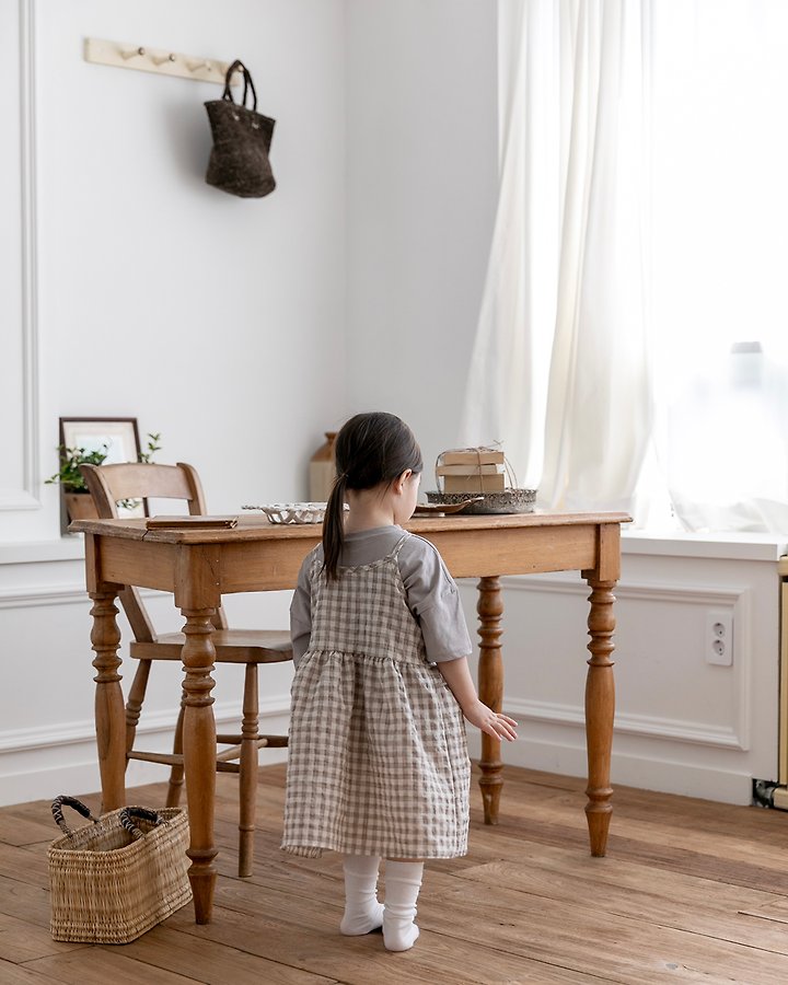 Oatmeal - Korean Children Fashion - #littlefashionista - Molly Check One-piece - 11