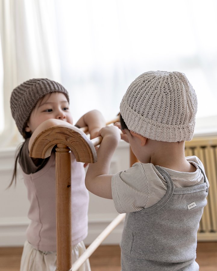 Oatmeal - Korean Children Fashion - #littlefashionista - Linen Beanie - 9