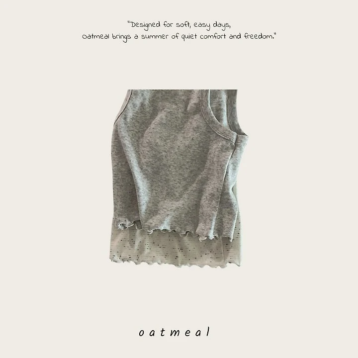 Oatmeal - Korean Children Fashion - #magicofchildhood - Michelle Sleeveless - 5