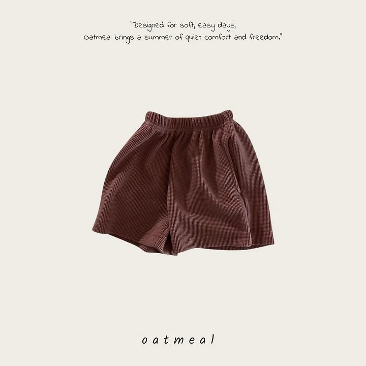Oatmeal - Korean Children Fashion - #magicofchildhood - Butter Waffle Shorts - 3